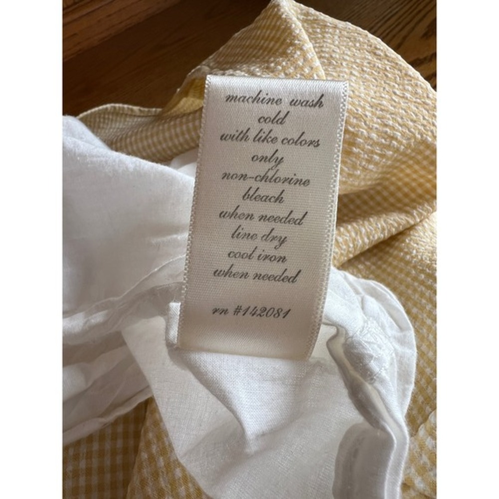Altar'd State Yellow‎ Gingham Seersucker Puff Sleeve Mini Dress Square Neck Med - Picture 8 of 10